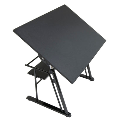 Studio Designs Zenith Height Adjustable Drafting Table with Shelf in Black, 42" W X 30" D