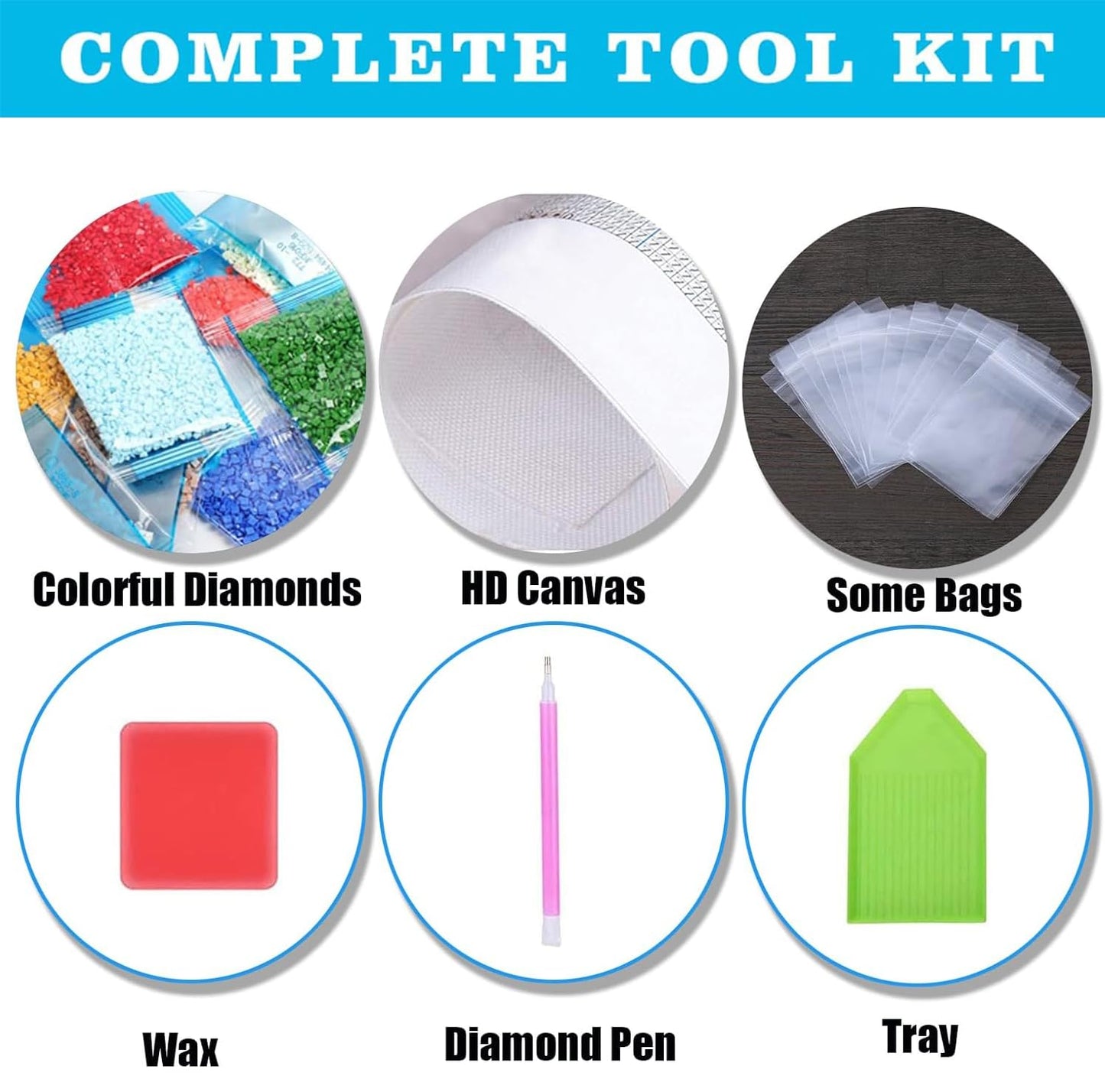 Diamond Painting Kits for Adults, 4 Pack Different Shops 5D Diamond Art Painting for Beginners, Full Drill Round DIY Gem Painting, Diamond Dot Gem Art Painting Kits for Home Art Decor, 13.8X13.8 inch