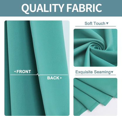 ChrisDowa Grommet Blackout Curtains - Thermal Insulated Room Darkening Panels, Teal, 42W x 63L