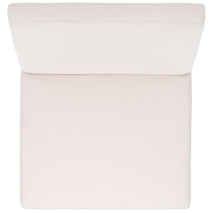 SAFAVIEH Home Collection Oliviadella Modern Bone Linen/Walnut Solid Wood Accent Chair