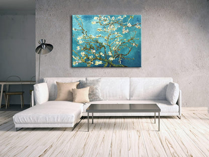 Wieco Art Framed Wall Art Canvas Prints of Almond Blossom by Vincent Van Gogh Paintings Reproduction Abstract Artwork for Wall Decor Golden Frame