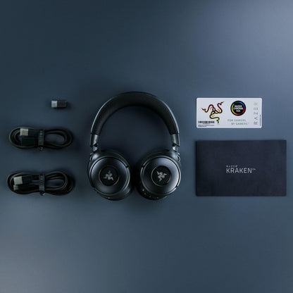 Razer Kraken V4 Wireless Gaming Headset: 2.4GHz, Bluetooth, USB - Super Wideband Mic - 40 mm Drivers - 9 Zone RGB Lighting - for PC, Mac, PS5, Nintendo Switch 2, Steam Deck, Smartphone - Black