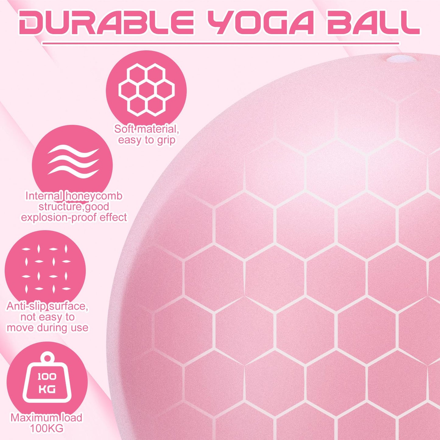 Pilates Ball, 9 Inch Small Exercise Mini Soft Workout Yoga Ball with Exercise Guide, for Home Gym Yoga, Pilates, Core Training, Workout, Balance, Stability