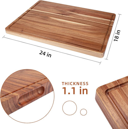 24 18 Garvee Extra Large Cutting Board for Kitchen, in x in Acacia Wood Thick Chooping Board with Deep Juice Groove