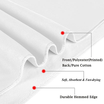 Naanle Small Dogs Front and Back Border Set, Soft Guest Hand Towels for Bathroom, Hotel, Gym, Spa (White, 16" x 30")