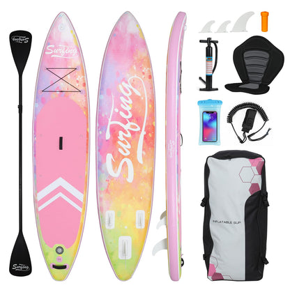 YUSING 11' Inflatable Stand Up Paddle Board, SUP Paddle Board, Portable Standing Board for Youth & Adult (Pink)