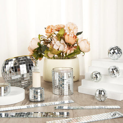 10800pcs Mirror Mosaic Tiles, 5 x 5mm Self-Adhesive Disco Tiles, Square Mirror Disco Tiles, 4D Disco Ball Stickers for DIY Crafts and Party Decorations