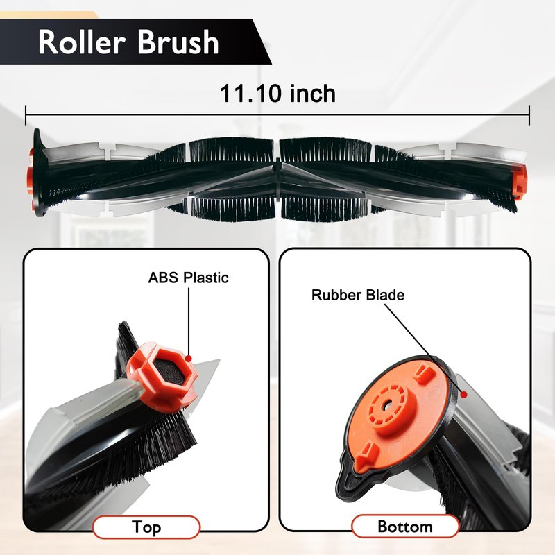 Replacement Parts for Neato Botvac D Series D3 D4 D5 D6 D7 D75 D80 D85 Robot Vacuum Cleaner Accessory Kit Including 2 Main Brushes, 2 Hepa Filters, 6 Side Brushes