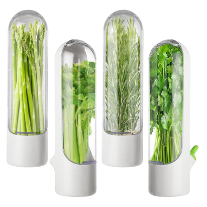 LDHHYH 4 PCS Fresh Herb Keeper for Refrigerator, Herb Saver for Refrigerator, Cilantro Containers for Fridge, Herb Storage Containers for Cilantro Asparagus Mint Rosemary Parsley Basil for 2-3 Weeks