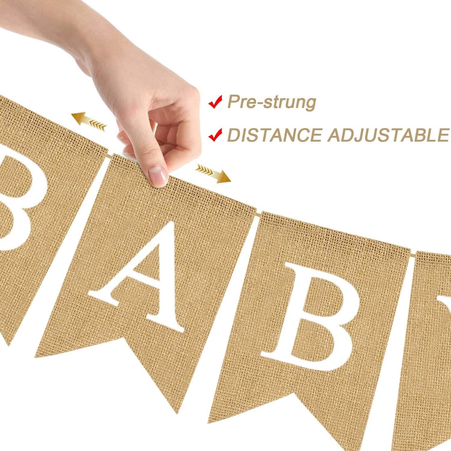 Jute Burlap Baby In Bloom Banner with Flower Spring Theme for Boy Girl Baby Shower Garland Decoration