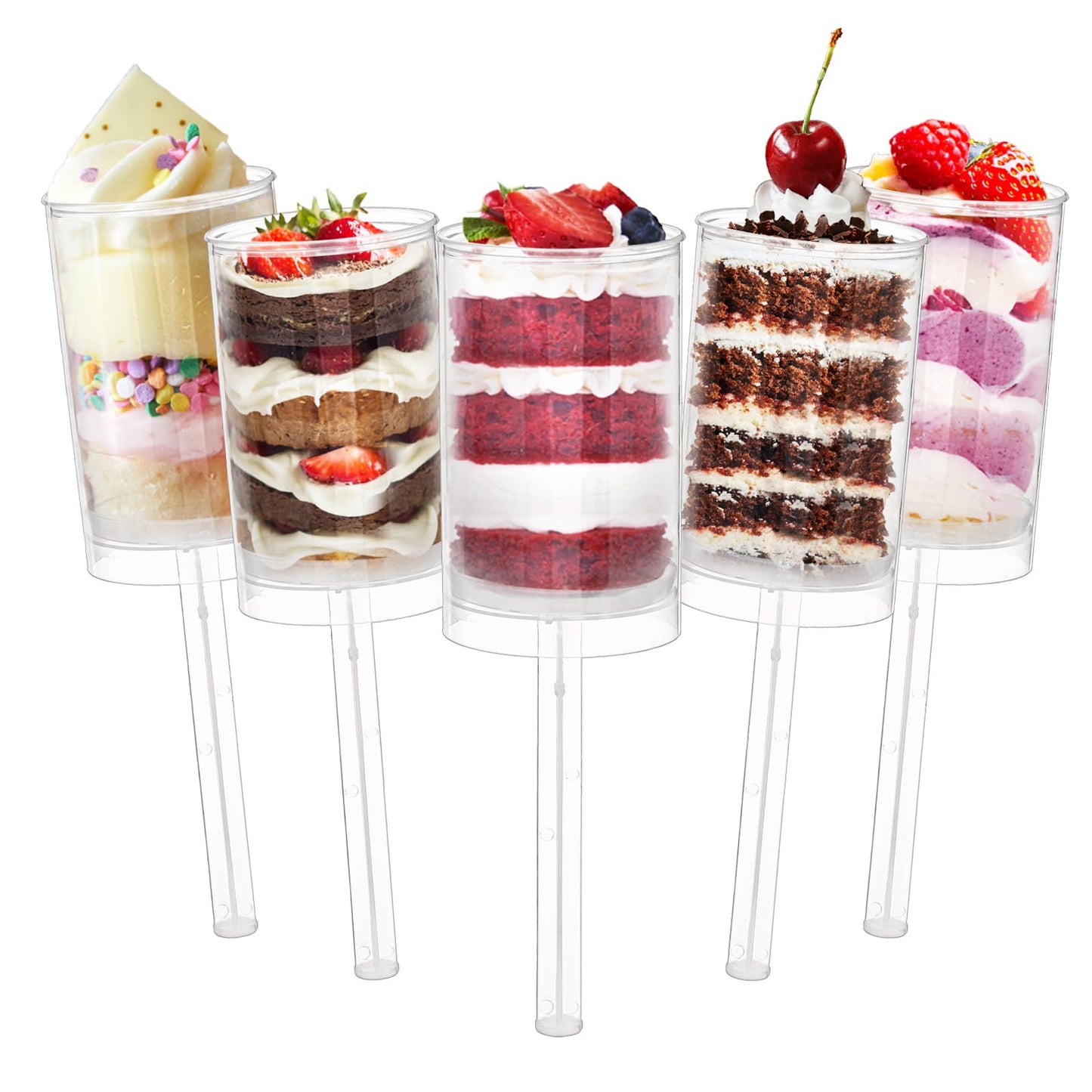 TOPZEA 32 Pack Push Cake Pop Containers & 32 Holes Acrylic Clear Cake Stand, Plastic Reusable Round Shaped Push Up Cakes Pop Shooters Cup with Lids & Treat Stand for Wedding Birthday Christmas Party