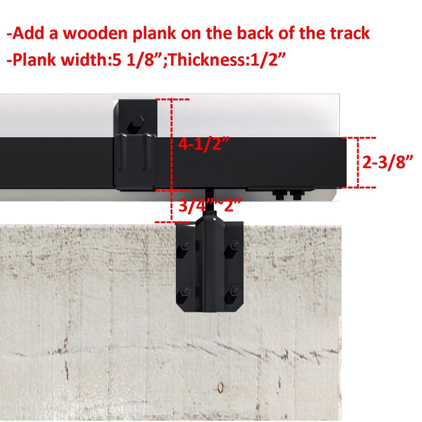 DIYHD 24FT Exterior Double Sliding Barn Door Hardware,Heavy Duty Wall Mount Box Track Kit for Outdoor Use,MAX Load 330lbs,Kit to Hang 2 Doors(Fit 72" X 2 Door)