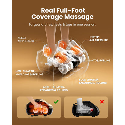 BOB AND BRAD Foot Massager Machine with Heat and Remote, Fits up to Men Size 14, Electric Shiatsu Deep Kneading Foot Massager, Relieve for Plantar Fasciitis and Neuropathy Pain