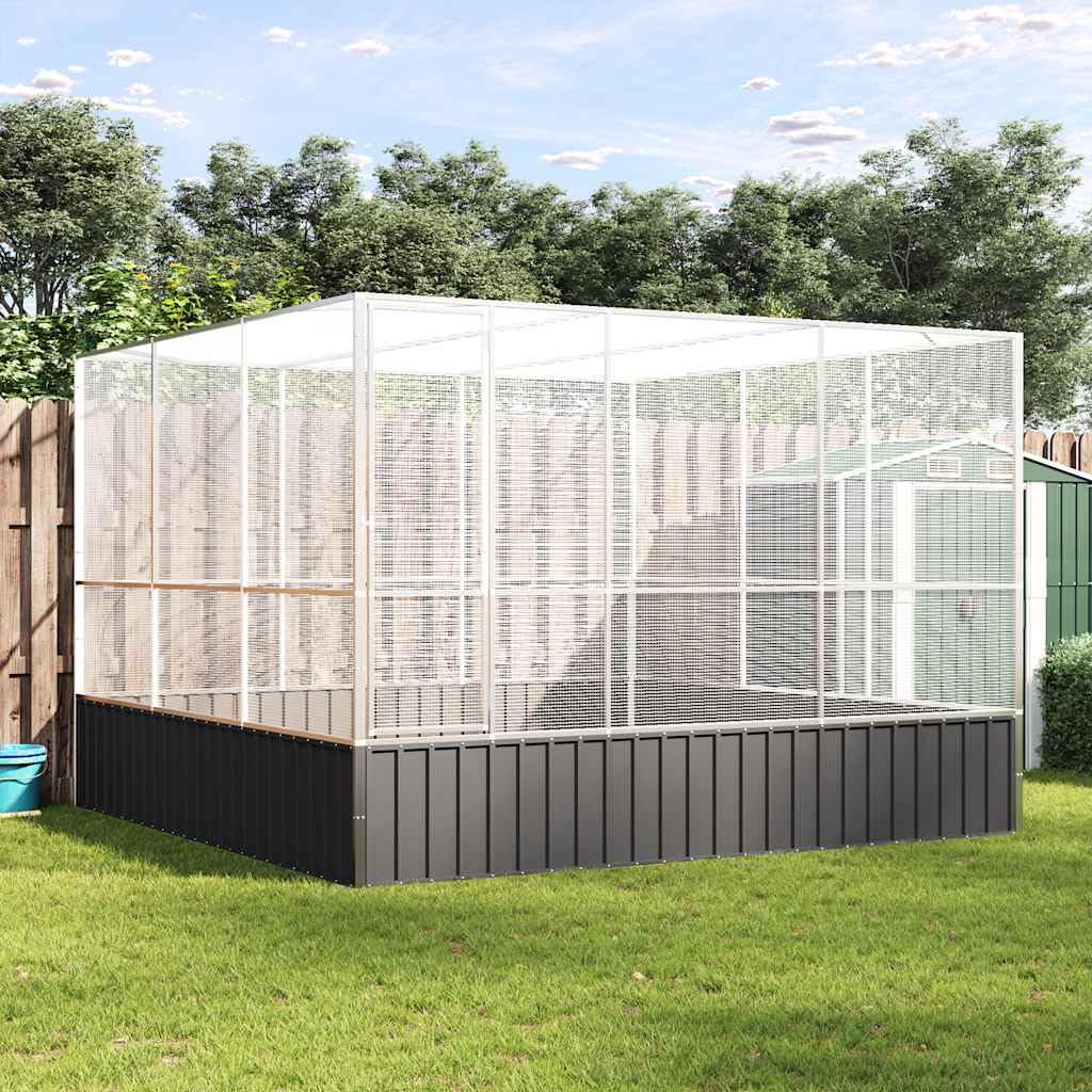 Logeirevo Galvanized Steel Large Flight King Bird Cage, Steel Outdoor Aviary, Outdoor Indoor Large Bird Cage Aviary Pet House for Cockatiels African Parakeets, 122.4"x120.9"x83.5",-522