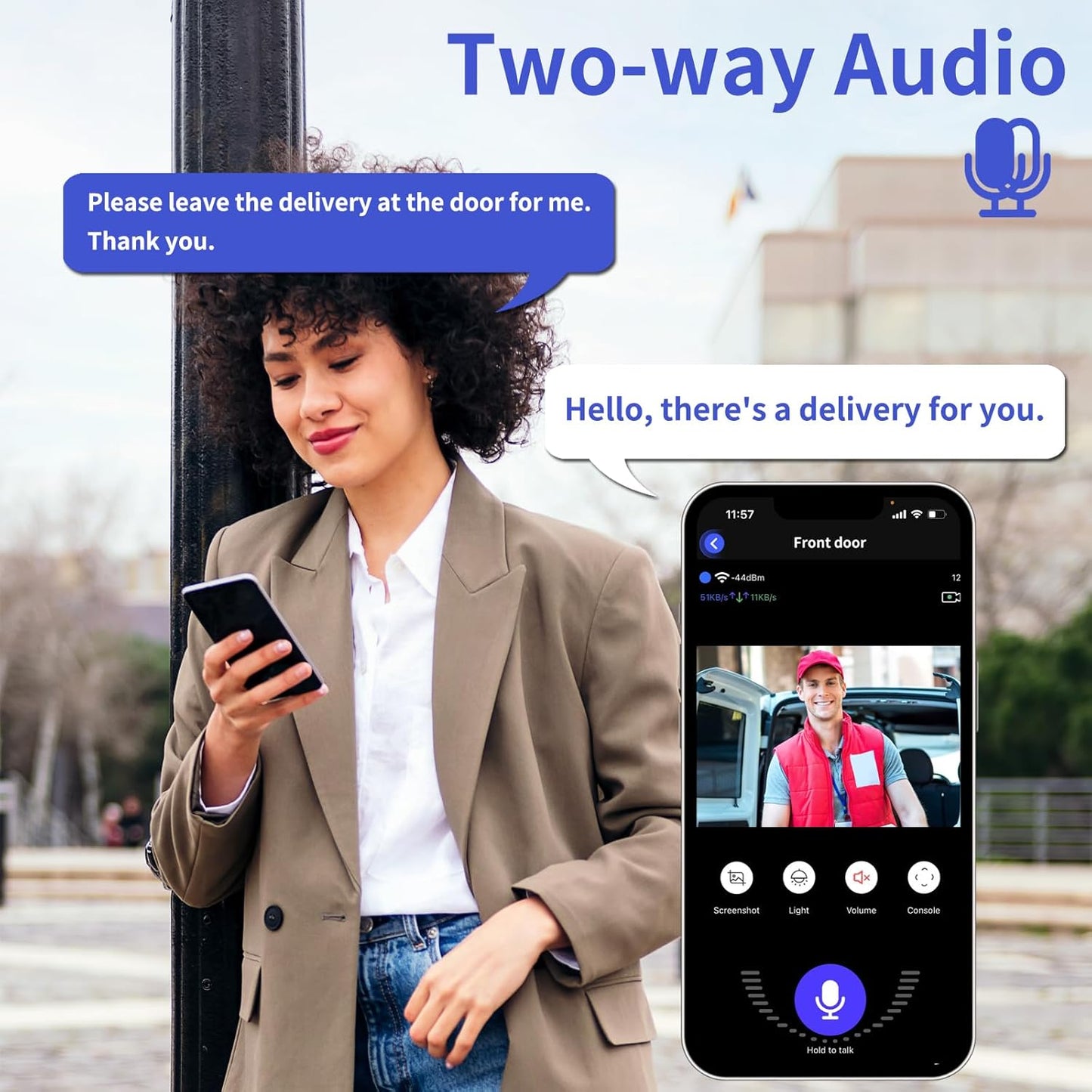 2.4GHz WiFi Smart Video Doorbell with Wireless Charging - HD Full-View, Two-Way Talk, Instant Phone Alerts, Wireless Chime
