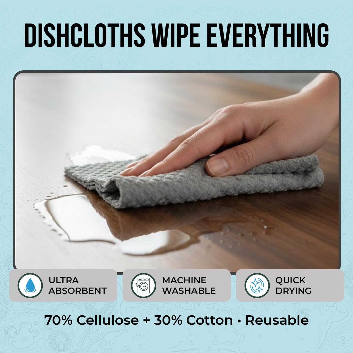 Lifecircle Kitchen Cleaning Kit 14 Piece – Swedish Dishcloths, Dish Towels for Kitchen, Plant-Based Sponges, Reusable Paper Towels, Cleaner Tablets & Spray Bottle by Organic Origin