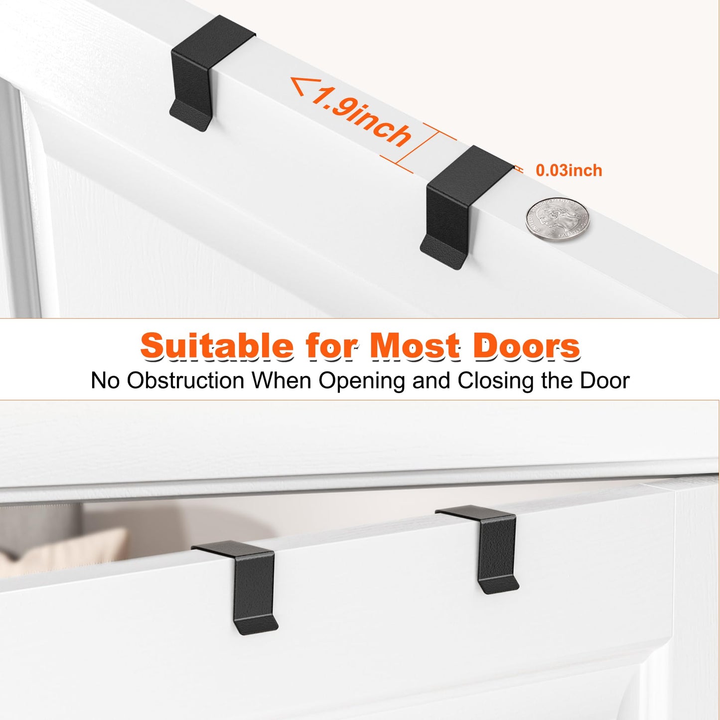 Aquzee Heavy Duty Pantry Door Organizer, 6-Tier Over the Door Pantry Organizer, 2 IN 1 Hanging Wall Mount Spice Rack, Adjustable Baskets, Spice Organization for Cabinet Kitchen Closet