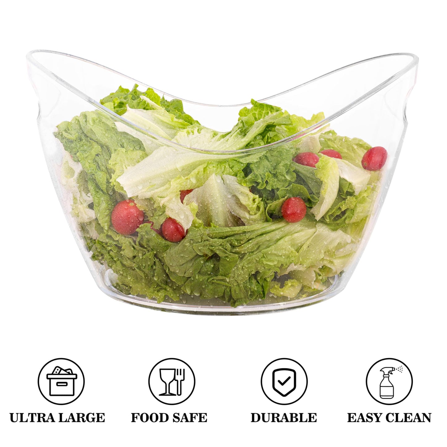 BARsics Large 3-Gallon Clear Plastic Ice Bucket, Beverage Tub for Parties (Pack of 2)