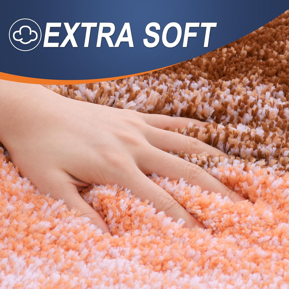 OLANLY Bathroom Runner Rug - Extra Soft Microfiber Mat | Quick-Dry, Washable, 70x24 Inches, Orange