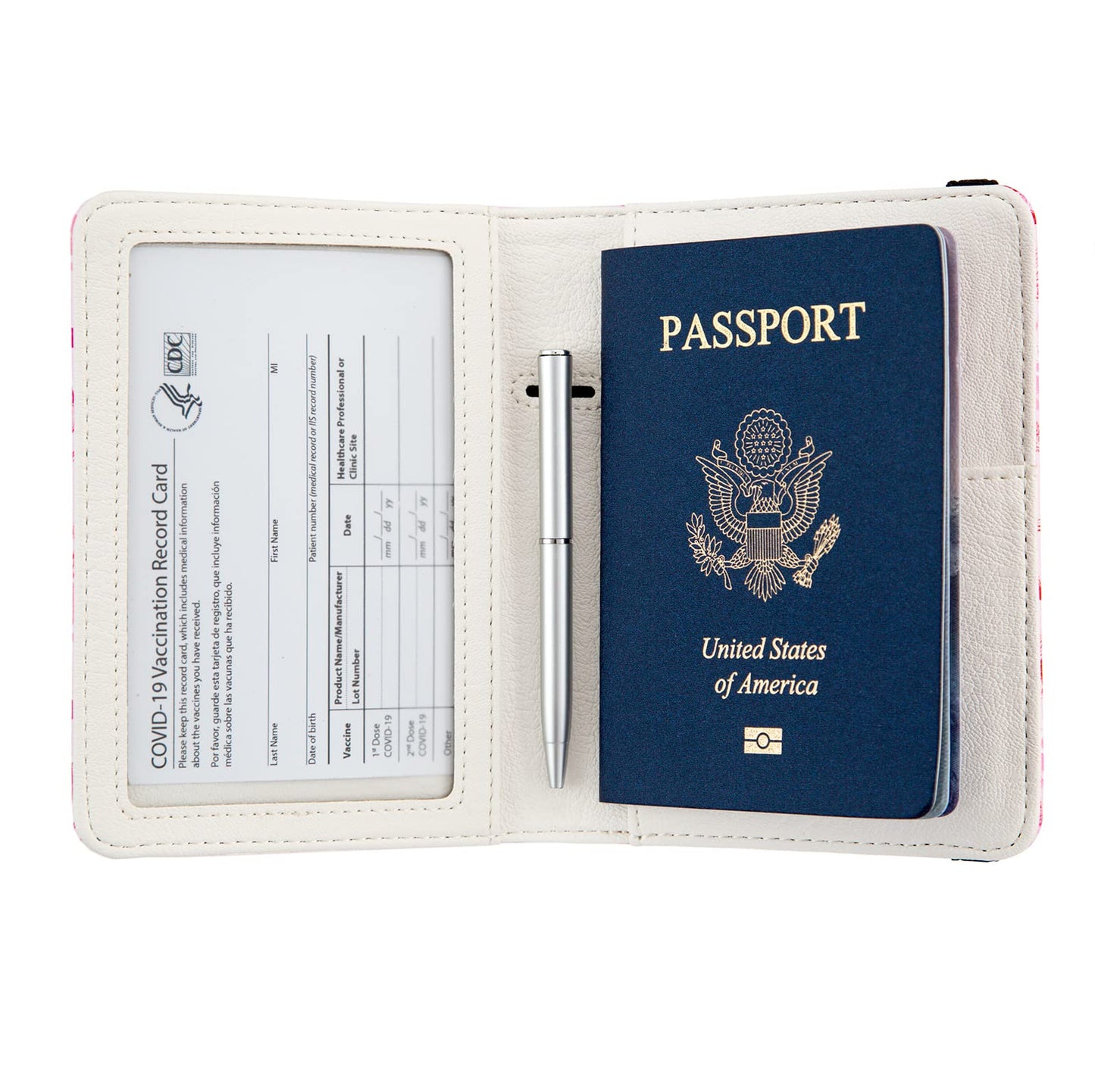 Passport and Vaccine Card Holder Combo Passport Holder with Vaccine Card Slot Wallet Credit Card Protector with RFID Blocking Women Men (Gaming Enthusiast)