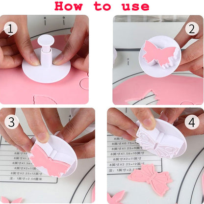 36-piece Flower Fondant Cutters Gum Paste Cookie Stamp Cake Decorating Tool Set - Daisy Leaf Butterfly Heart Plunger Cutter Seal DIY Handmade Clay Embosser Mini Mold Maker