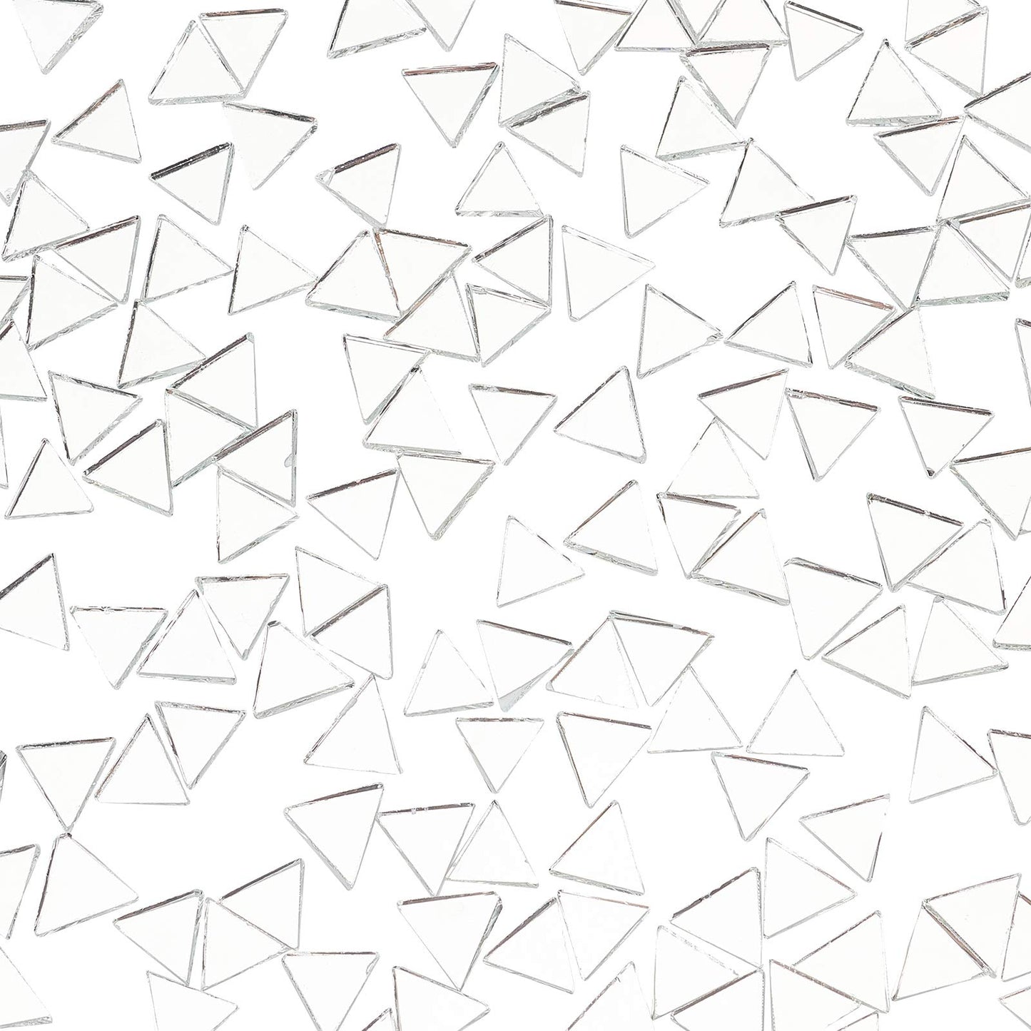 PH PandaHall 260g 0.5 inch Triangle Glass Mirror Tiles Mini Glass Decorative Mosaic Tiles for Home Decoration Crafts Jewelry Making, Clear