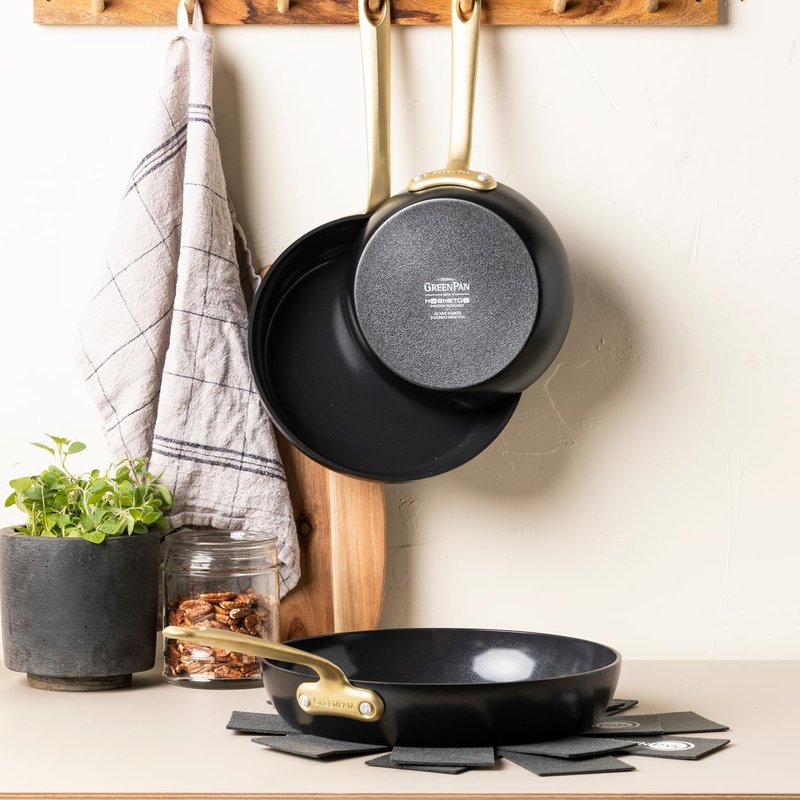 GreenPan Craft 8” and 11” 2 Piece Frying Pan Skillet Set, Healthy Ceramic Nonstick, Non-Toxic PFAS-Free, Dishwasher Safe, Oven Safe, Black