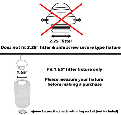 Bubble Seeded Glass Shade, LEDupdates 3 Packs Clear Cylinder for Light Fixture Glass replacement 1" 5/8 fitter