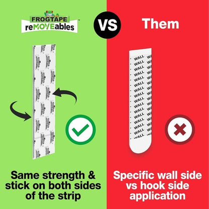 FrogTape reMOVEables Heavy Duty Wall Hooks - No Damage & Easy to Remove - White | Holds Up to 5 lbs (Pack of 1)