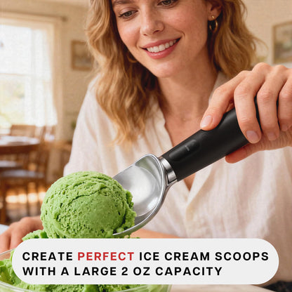 VRAIKO Heated Ice Cream Scoop | Electric Icecream Scooper with 3-Level Adjustable Heats - 120/140/160℉, LED Display, 2600mAh Capacity, Rechargeable | for Hard Ice Cream and More (Black)