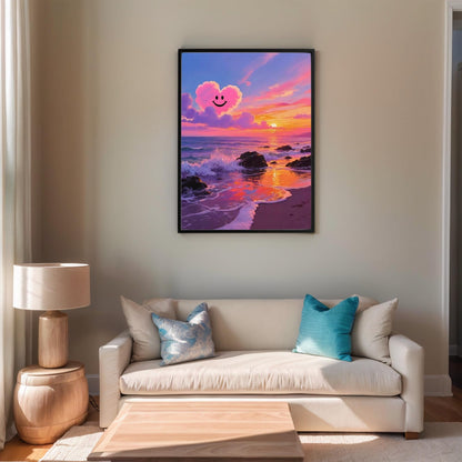 YANTOHOM 5d DIY Cloud Sunset Beach Diamond Art Kits for Adults Home Wall Decor, 12x16inch