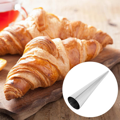 Skiennix Cream Horn Forms - Stainless Steel Cannoli Tubes with Cleaning Brush | 40 PCS, 1.4 x 5.5 Inch, Silver