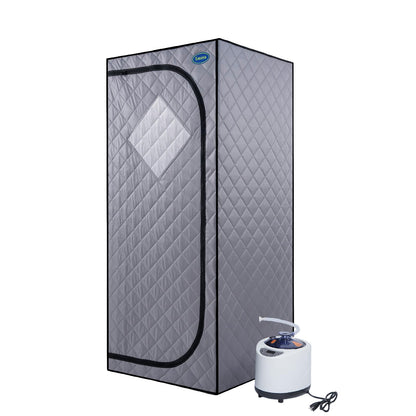 Gecheer Full-Size Portable Steam Sauna Tent for Home – Includes Steam Generator, Remote Control, Foldable Chair, Timer, 360° Steam Nozzles, FCC Certified, Easy Setup in 10 Minutes