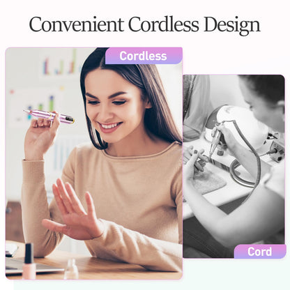 20000RPM Electric Nail Drill Compact Portable Efile Professional Manicure Pedicure Nail File Drill Kit for Acrylic, Gel Nails and Home Salon Use
