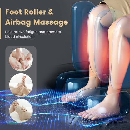 Giantex Full Body Massage Chair - Zero Gravity Shiatsu Massage Recliner with SL Track, Voice Control, Heat, Foot Roller, Thai Yoga Stretch, Airbags, 12 Auto Modes, 5 Manual Modes, Free Indoor Delivery
