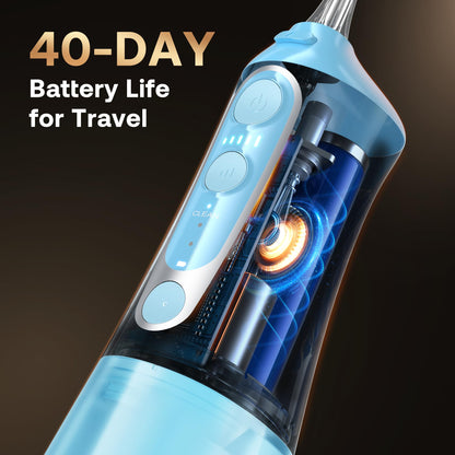 Bitvae Water Dental Flosser for Teeth, Cordless Water Teeth Cleaner Picks, 3 Modes 5 Intensities, IPX7 Waterproof, Rechargeable Water Dental Picks for Cleaning - Black