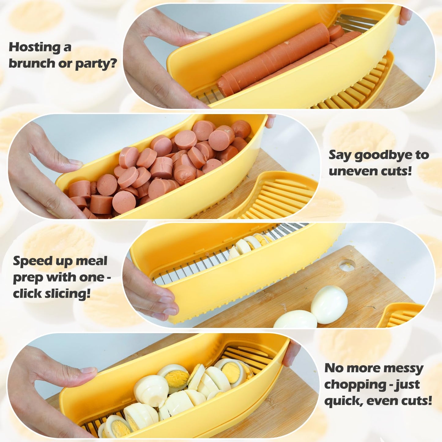 JAYVAR Extra Large Banana Slicer, Spam Slicer, Egg Cutter for Hard Boiled Eggs, Cheese Butter Cutter for Hot Dog Slicing, Multipurpose Strawberry Slicing Kitchen Gadgets for Fruits and Vegetables