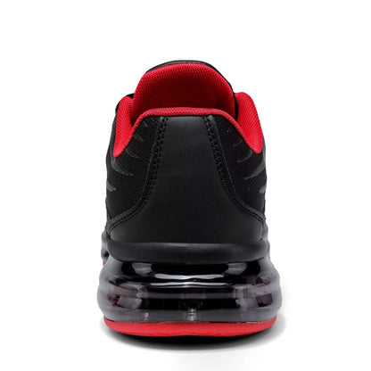 Men's Air Running Shoes Non Slip Workout Casual Sport Shoes for Men Basketball Sneakers Fashion Tennis Sport Fitness Cross Trainers Black/Red