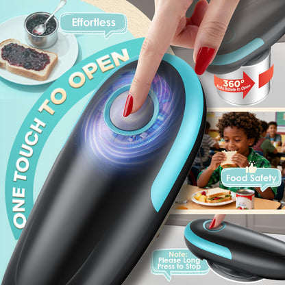 Electric Can Opener, Automatic Can Opener, One Touch Electric Can Opener for Kitchen Food Safe Smooth Edge, Kitchen Gadgets Battery Operated Can Opener for Seniors Arthritis&Chef