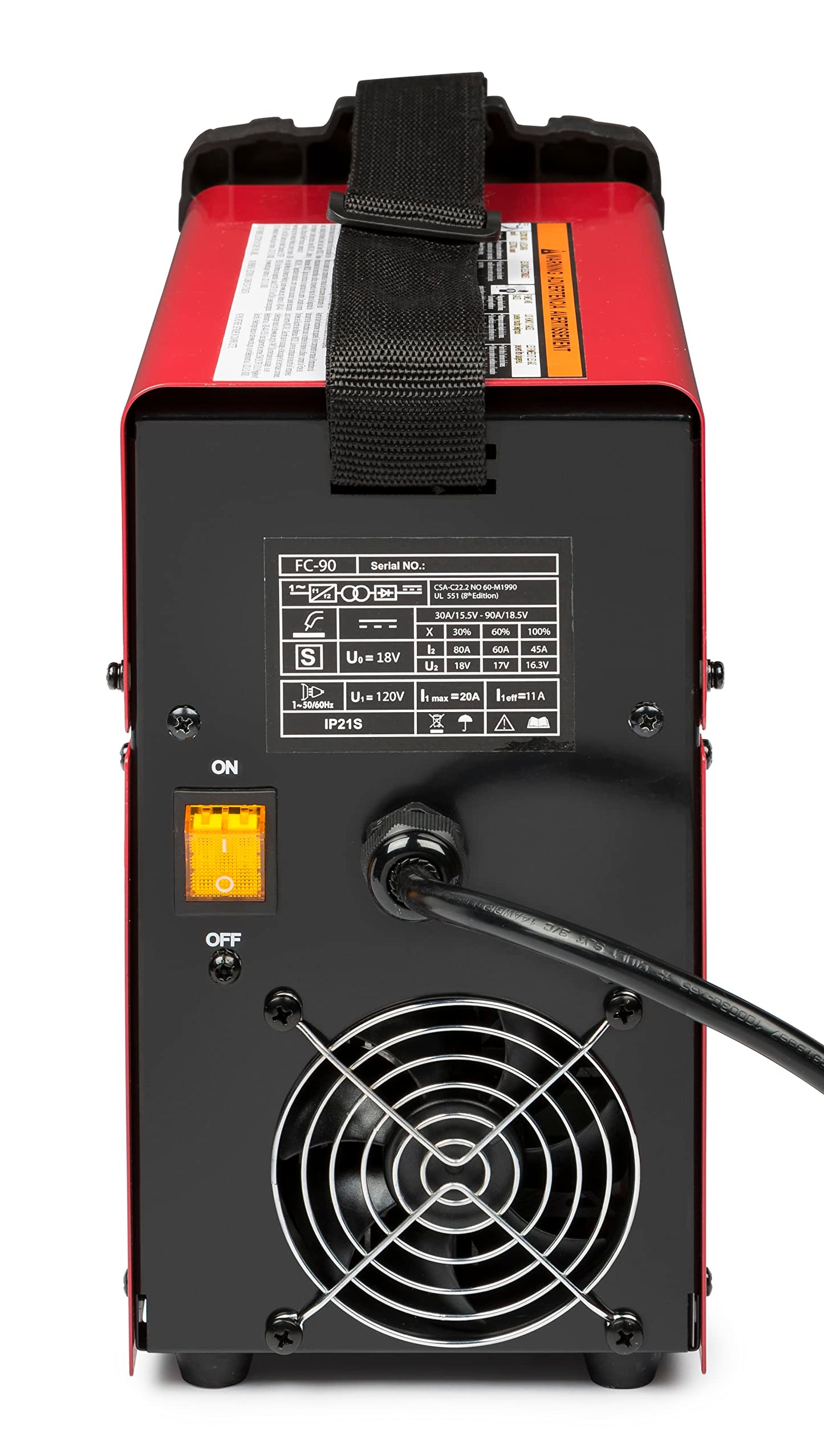 Lincoln Electric FC90 Flux Core Wire Feed Welder and Gun, 90 Amp, 120V, Inverter Power Source for Easy Operation, Portable Shoulder Strap, Best for Small Welding Jobs
