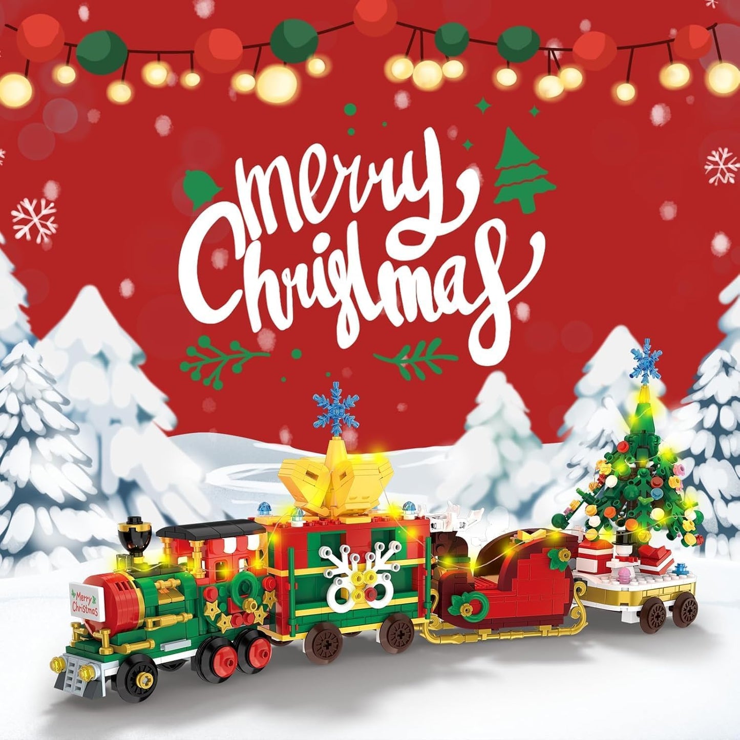 2025 Set, 24 Countdown 6+ Advent Calendar Train Building Blocks Days Surprise Christmas Calendars Toy Building Blocks