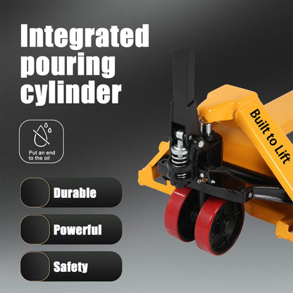 Built to Lift Pallet Jack Truck, 5500lbs Capacity 27" W x 48" L Forks Manual Standard Duty Pallet Truck for Warehouse