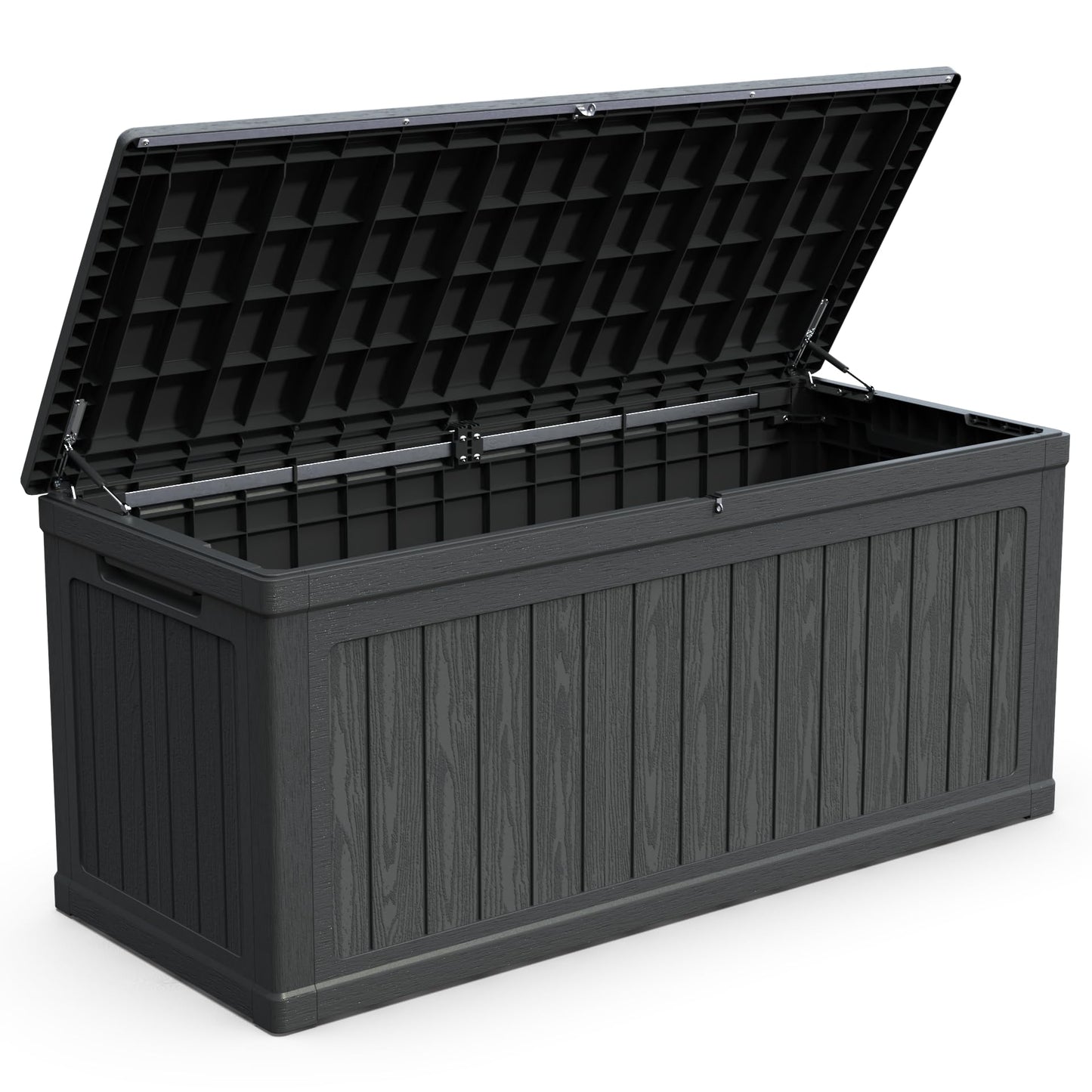 WELBEST 260 Gallon XXL Outdoor Storage Box Waterproof Resin Large Deck Box for Patio, Yard, Garden Tools, Black