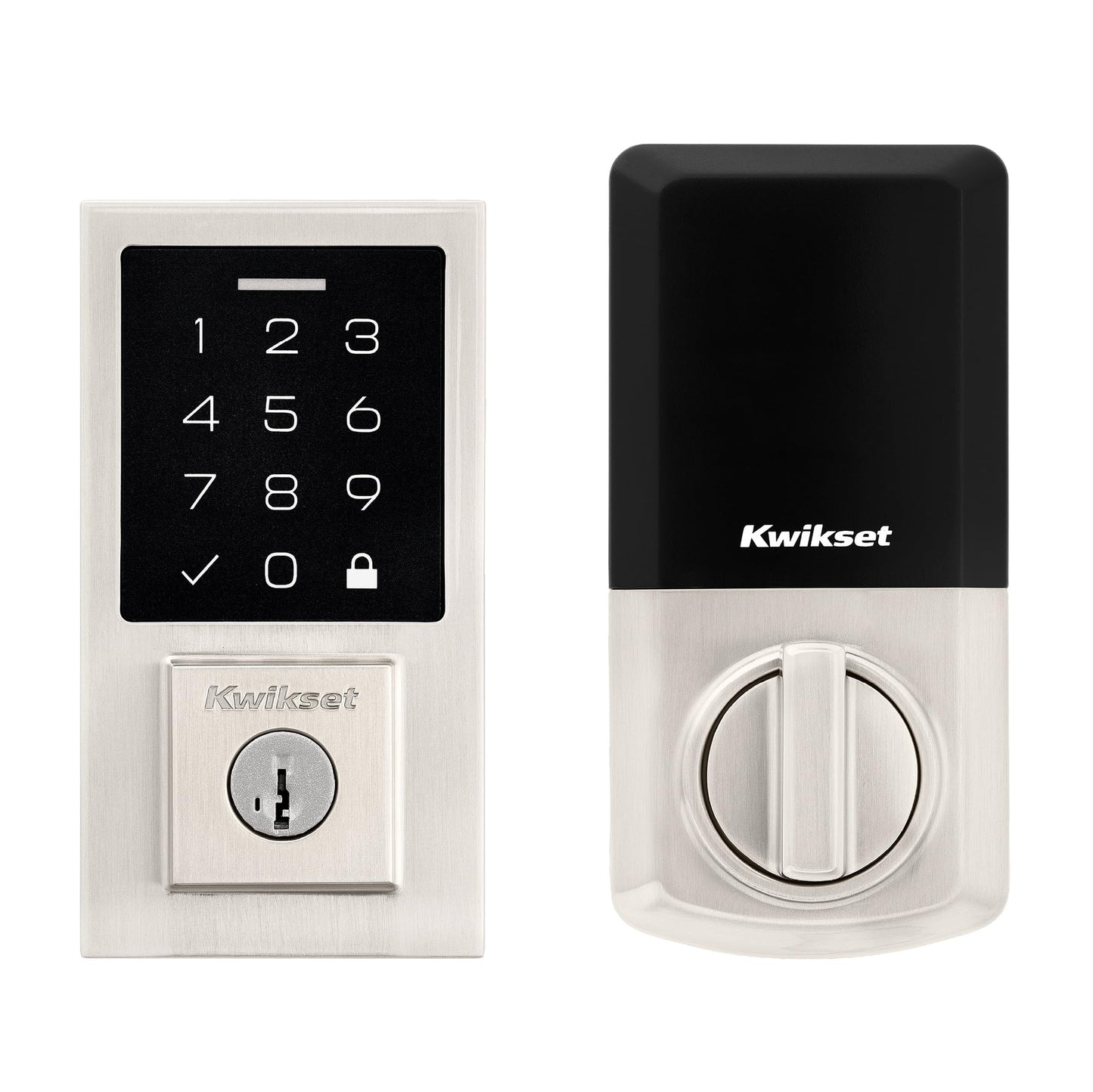 Kwikset SmartCode 270 Keyless Entry Electronic Touchpad Deadbolt Door Lock with Auto-Lock, Custom User Codes, Advanced Security in Satin Nickel Traditional