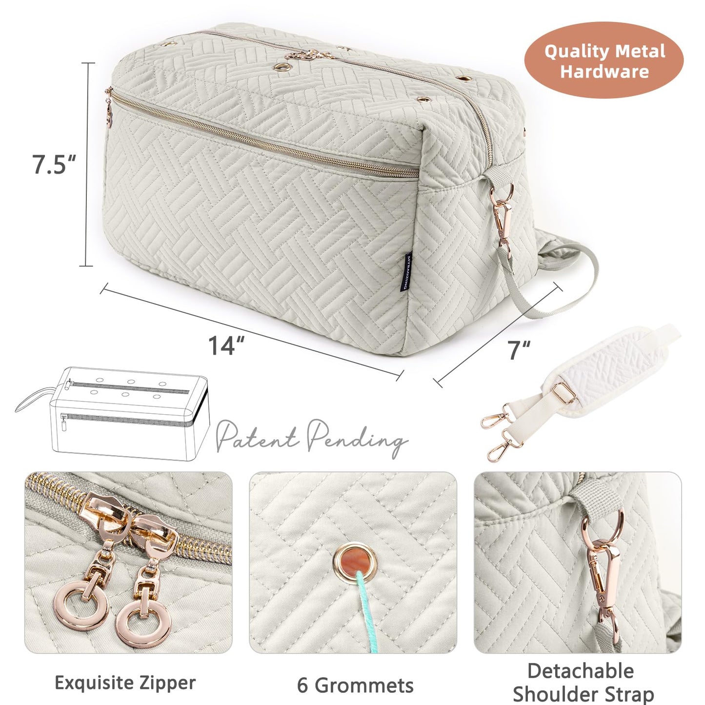 MYBAGZING Crochet Bag Organizer - Knitting Bag - Yarn Storage Organizer - Yarn Bag for Crocheting - Yarn Holder for Crochet Accessories, Crocheting & Knitting Gifts