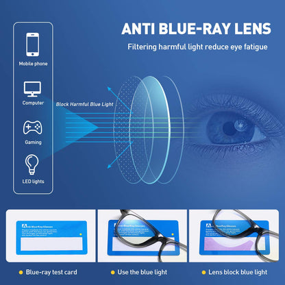 DYLB Kids Blue Light Blocking Glasses girls boys 2 pack, computer video gaming glasses for kids girls boys Age 3-10,Anti blue light & Headache (transparent black + transparent)
