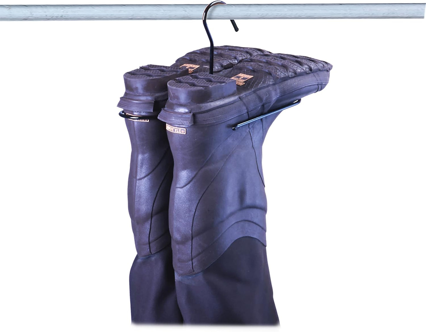 Rack'Em Wader Boot Hanger for Fishing Waders, Heavy Duty, Black, 1 Pair Hanging Hook