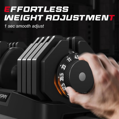 Keppi Adjustable Dumbbells Set-60lb Pair, Anti-Slip Metal Fast Adjust Weight Handle, Exercise & Fitness for Full Body Workout -DBA60(Pair)