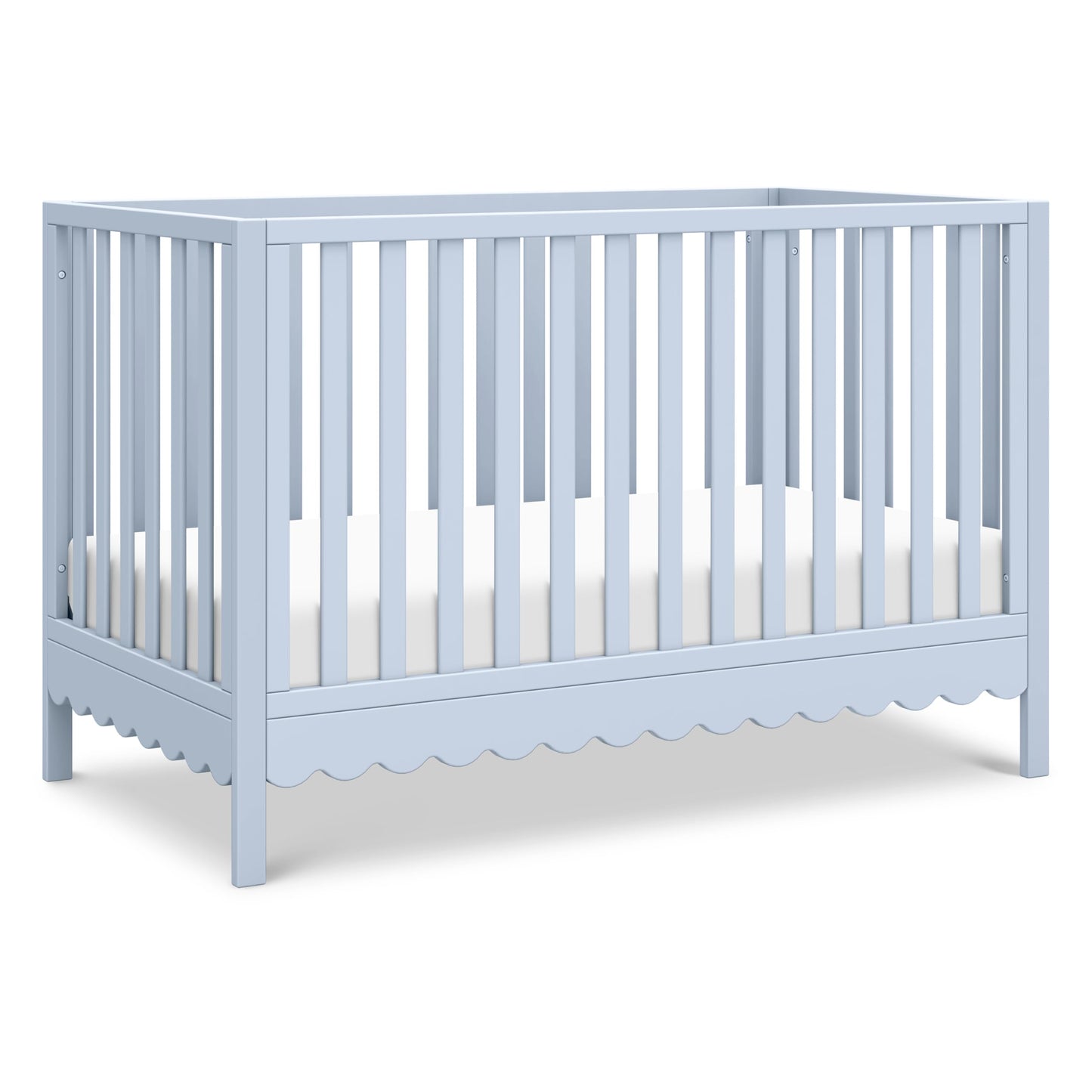 Davinci Sammy Scallop 4-in-1 Convertible Crib in Powder Blue, GREENGUARD Gold Certified