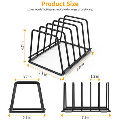 LAEMYFYRE Cutting Board Organizer Kitchen Organizer Rack for Cutting Board, Bakeware, and Cookie Sheet, 5-Slot Heavy-Duty Steel Cookware Holder,Rust-Resistant with Anti-Slip Feet (1, Small)